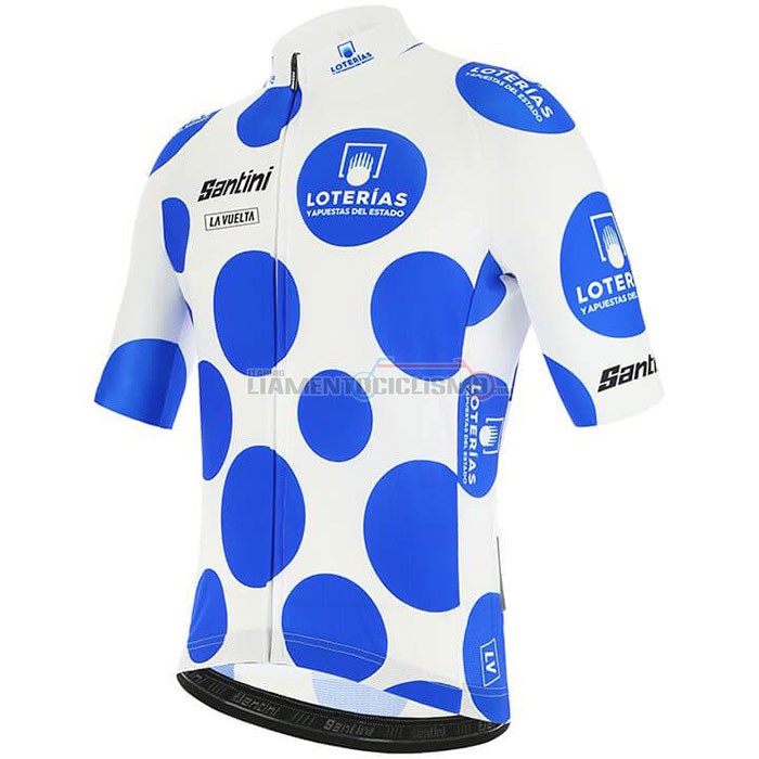 Abbigliamento Ciclismo Vuelta Espana Manica Corta 2020 Blu Bianco
